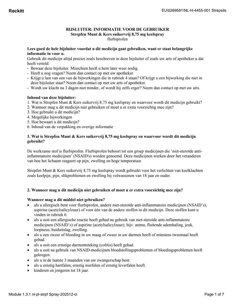 8,75mg Keelspray afbeelding van document #1, leaflet