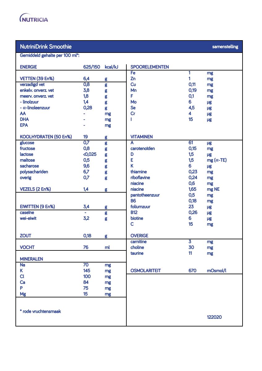 Nutrinidrink Smoothie Zomerfruit afbeelding van document #1, info_folder