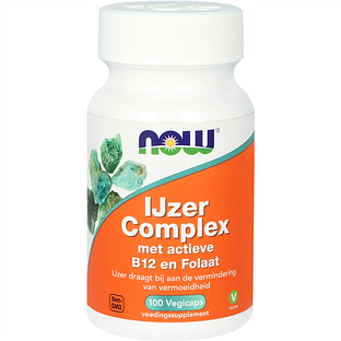 NOW IJzer Complex met actieve B12 en Folaat Vegicaps 100VCP