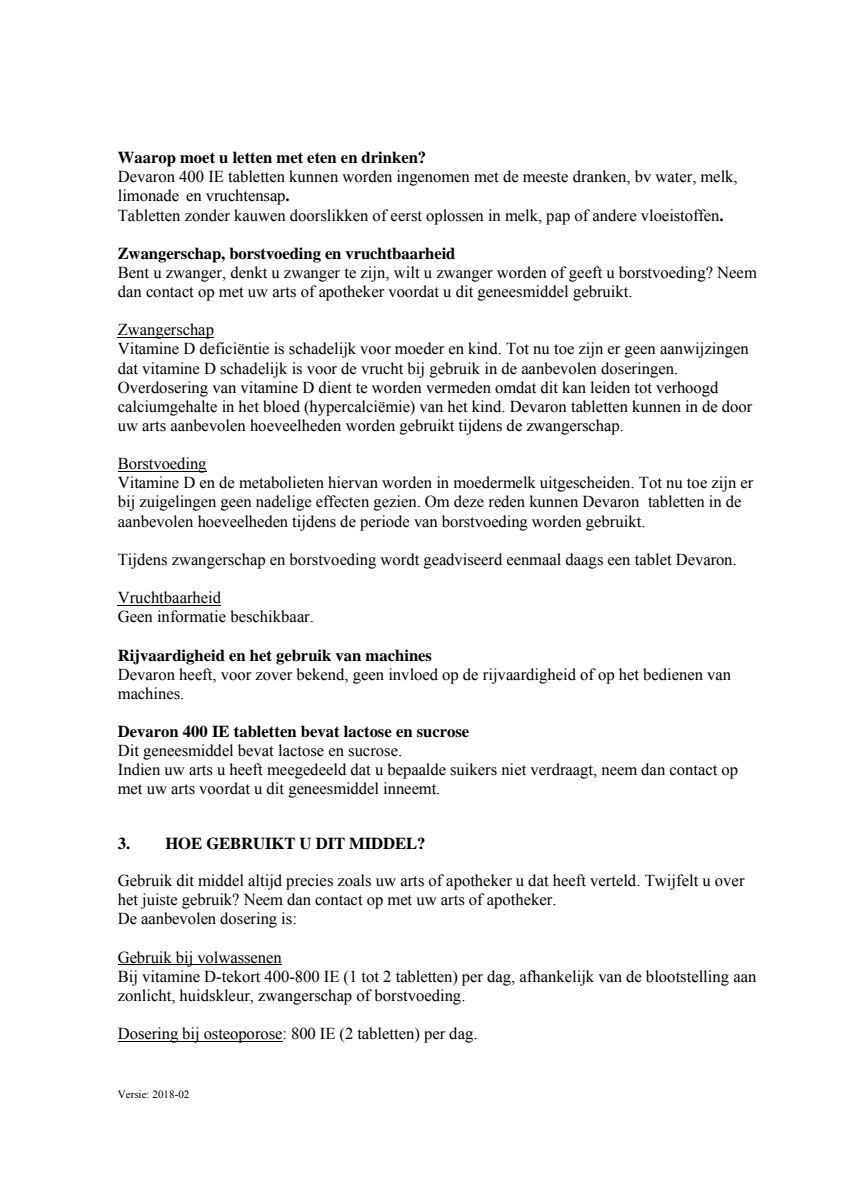 Vitamine D Tabletten afbeelding van document #3, leaflet
