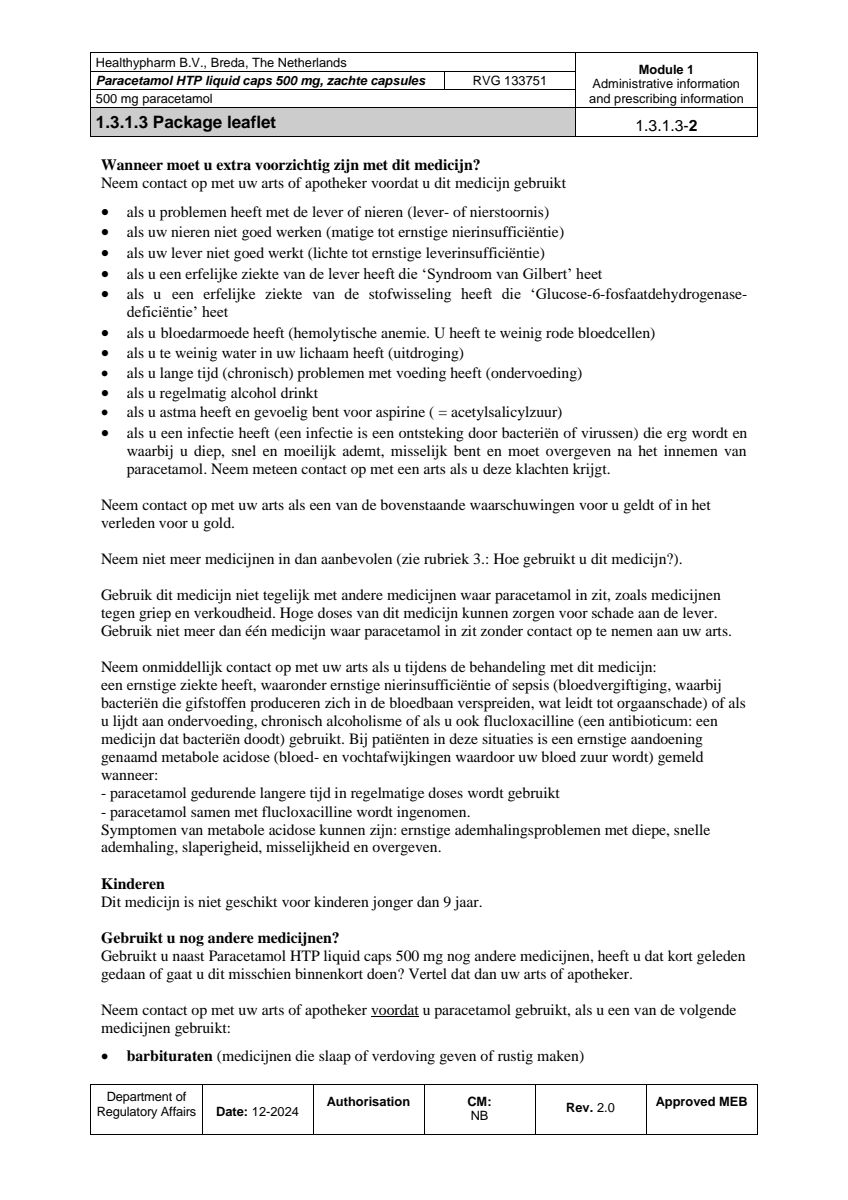 Paracetamol 500mg Liquid Capsules afbeelding van document #2, leaflet