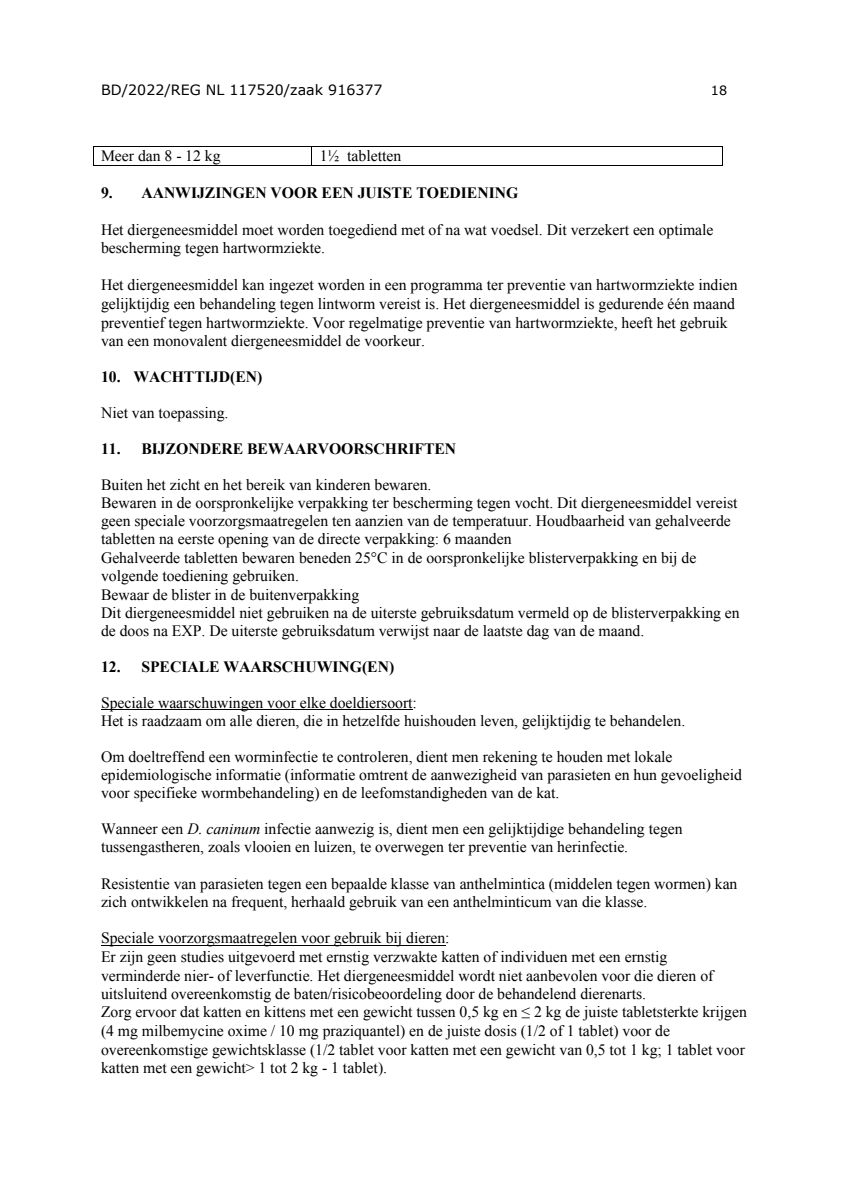 Milquestra Ontwormingsmiddel Katten vanaf 2KG afbeelding van document #18, leaflet