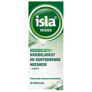 Isla Moos Keelpastilles - bij kriebelhoest en kortdurende heesheid 30ST Isla Moos Keelpastilles - bij kriebelhoest en kortdurende heesheid 30ST