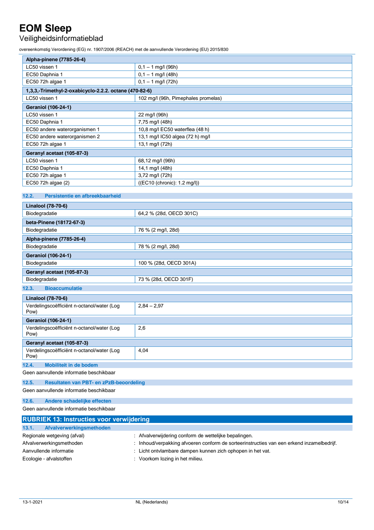 Essentiële Olie Sleep Well afbeelding van document #10, label