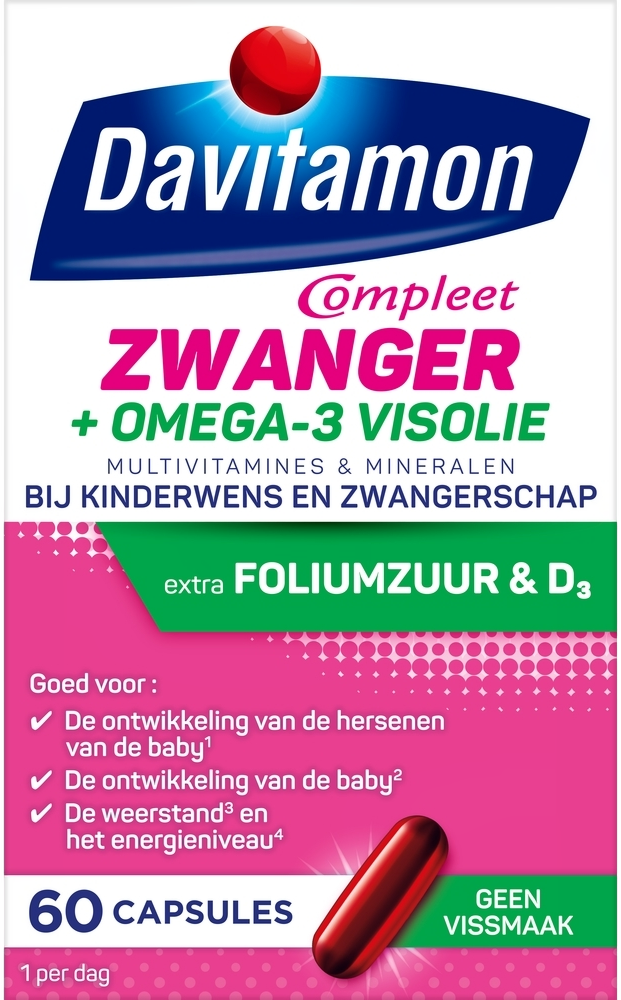 Davitamon Compleet Zwanger + Omega-3 Visolie Capsules 60CP