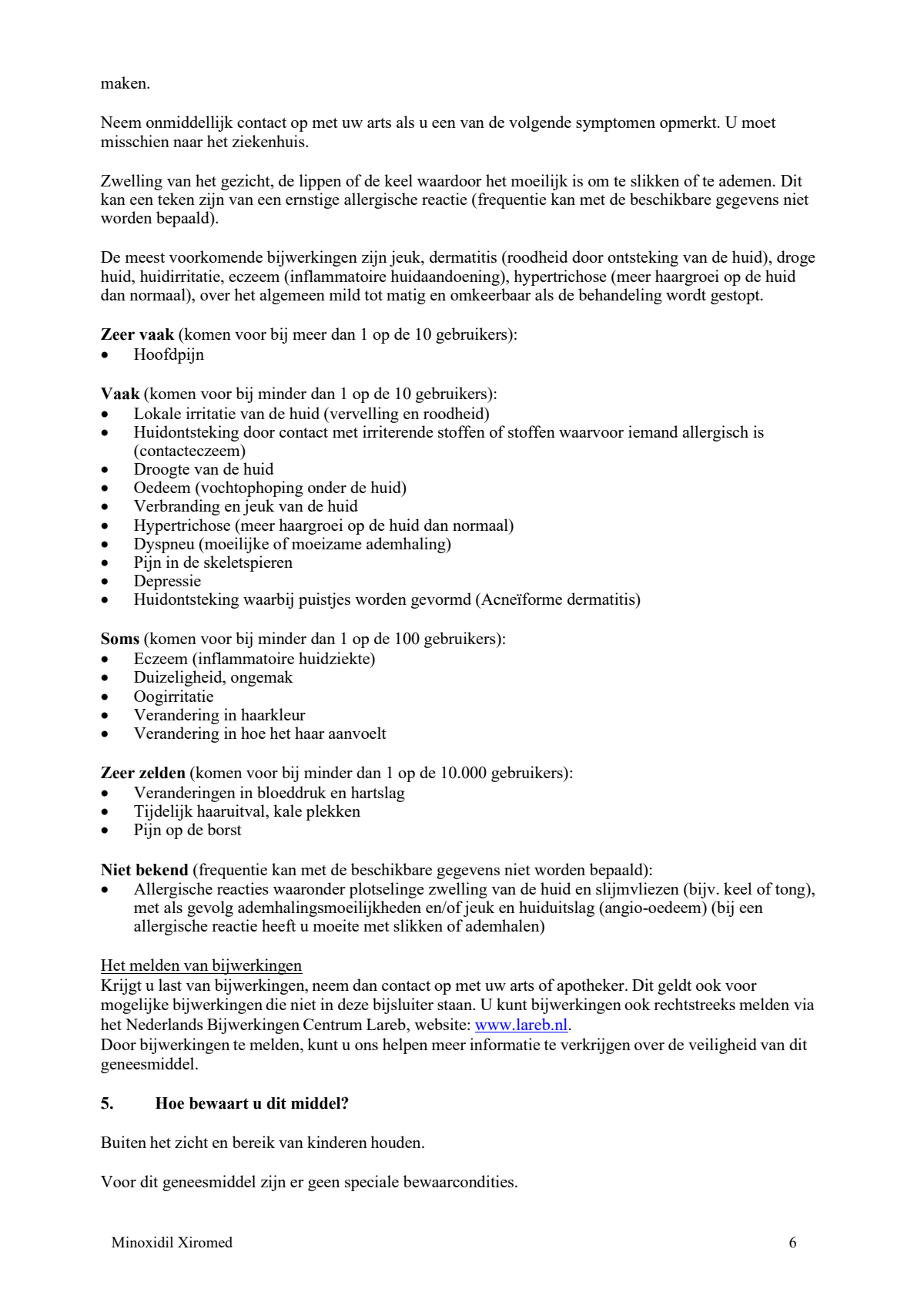 Minoxidil 50mg/ml Oplossing voor Cutaan Gebruik afbeelding van document #6, leaflet
