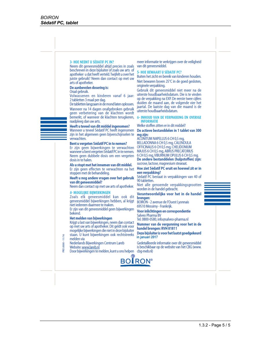 Sedatif PC Tabletten afbeelding van document #2, leaflet