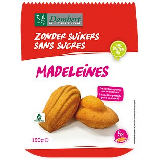 Damhert Glutenvrije Madeleines Suikervrij 150GR