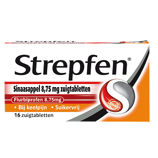 Strepfen Sinaasappel Suikervrij Zuigtabletten 16TB
