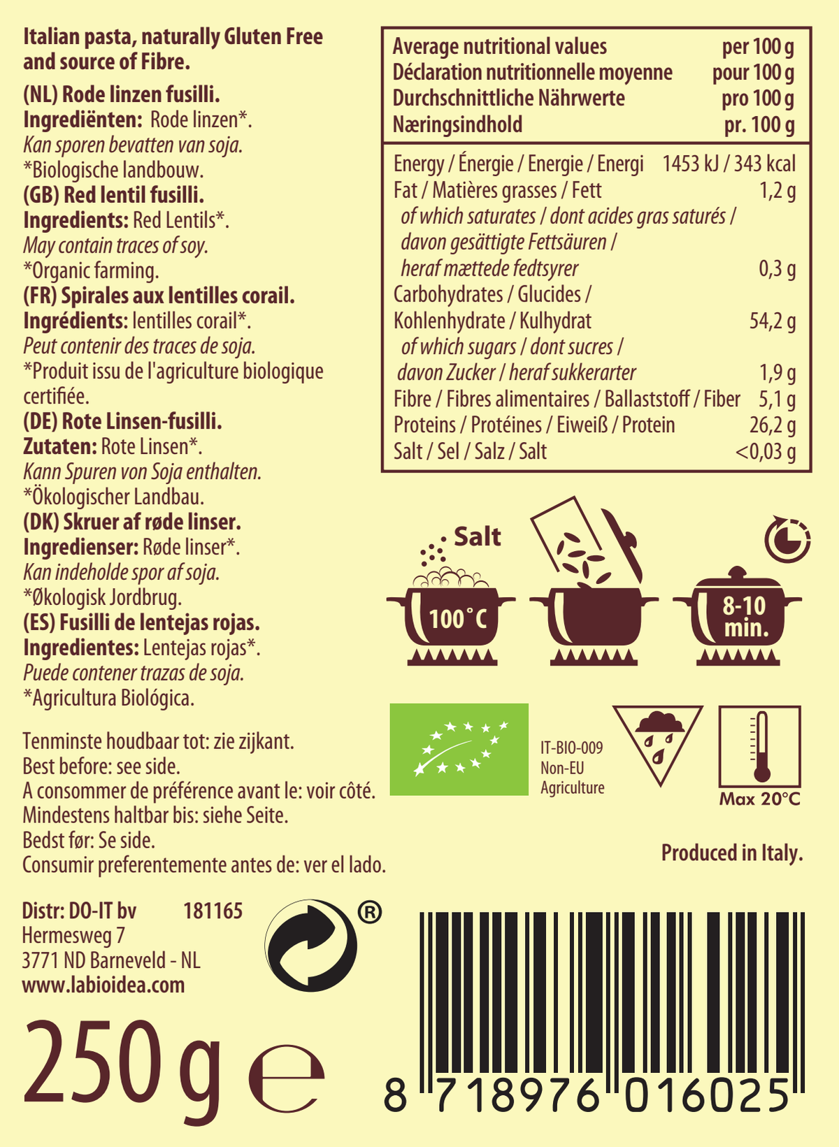 Fusilli Rode Linzen afbeelding van document #1, label