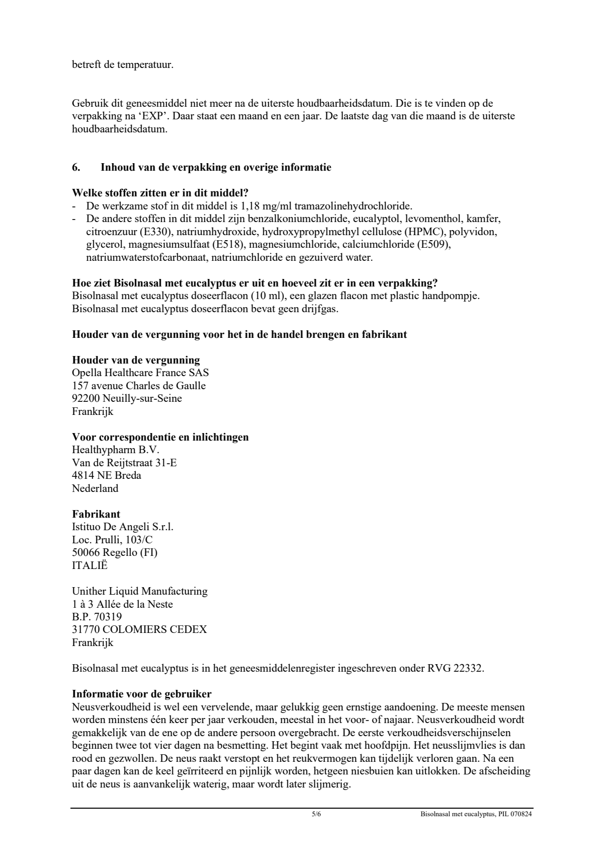 Neusspray Eucalyptus afbeelding van document #5, leaflet