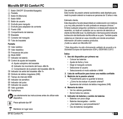Microlife BP Bloeddrukmeter B3 Comfort PC afbeelding van document #9, instructions