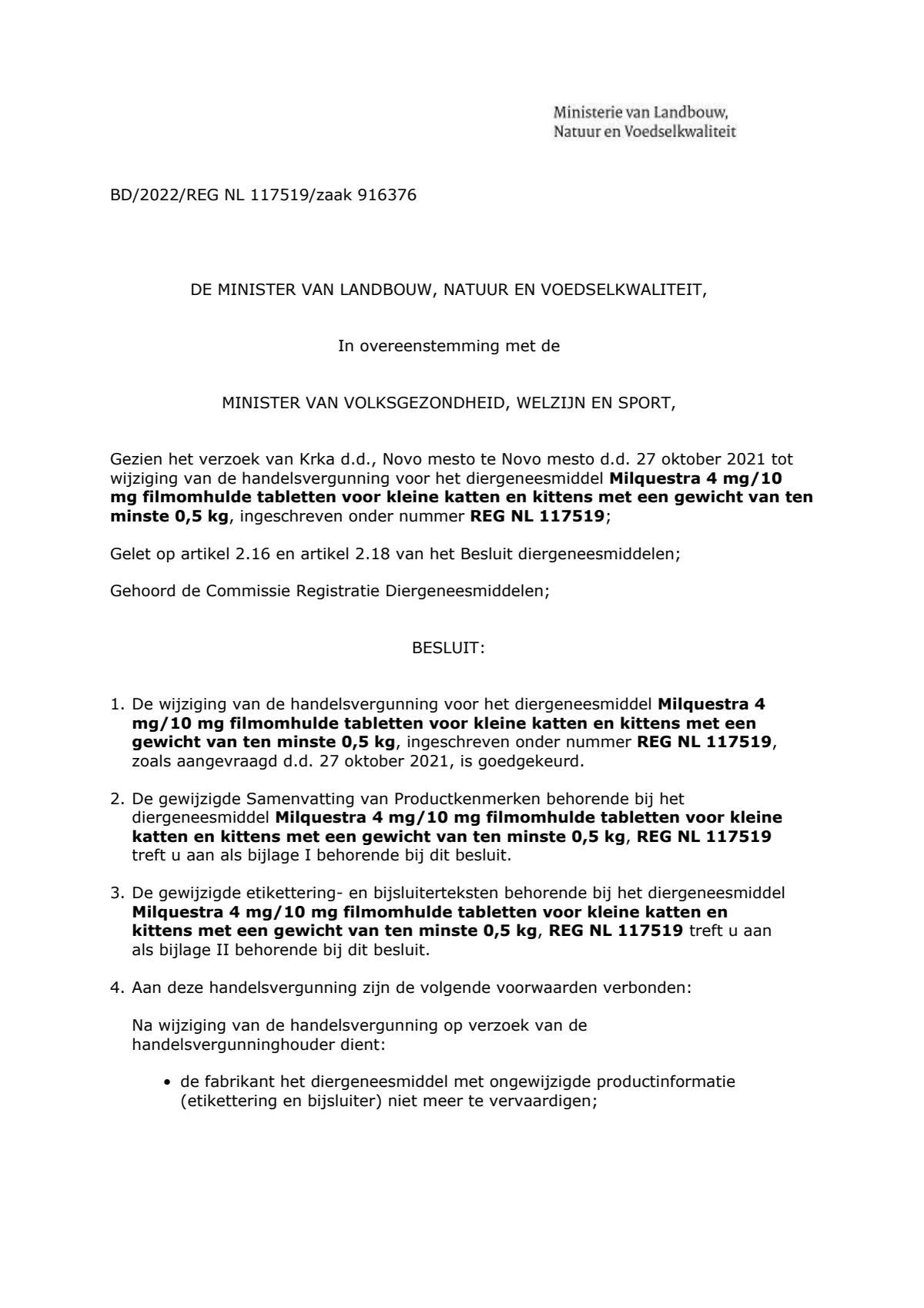 Milquestra Ontwormingsmiddel Katten en Kittens 0.5 - 4KG afbeelding van document #1, leaflet