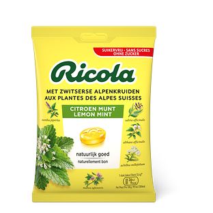 Ricola Citroen Munt Suikervrij 75GR