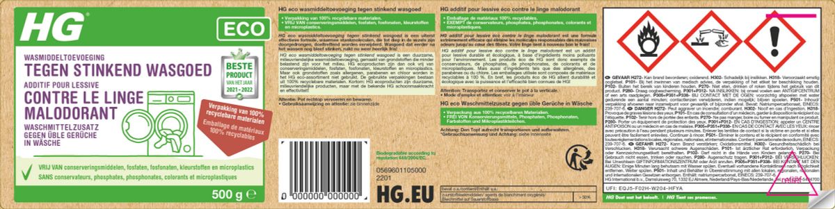 Eco Wasmiddeltoevoeging Stinkend Wasgoed afbeelding van document #1, label