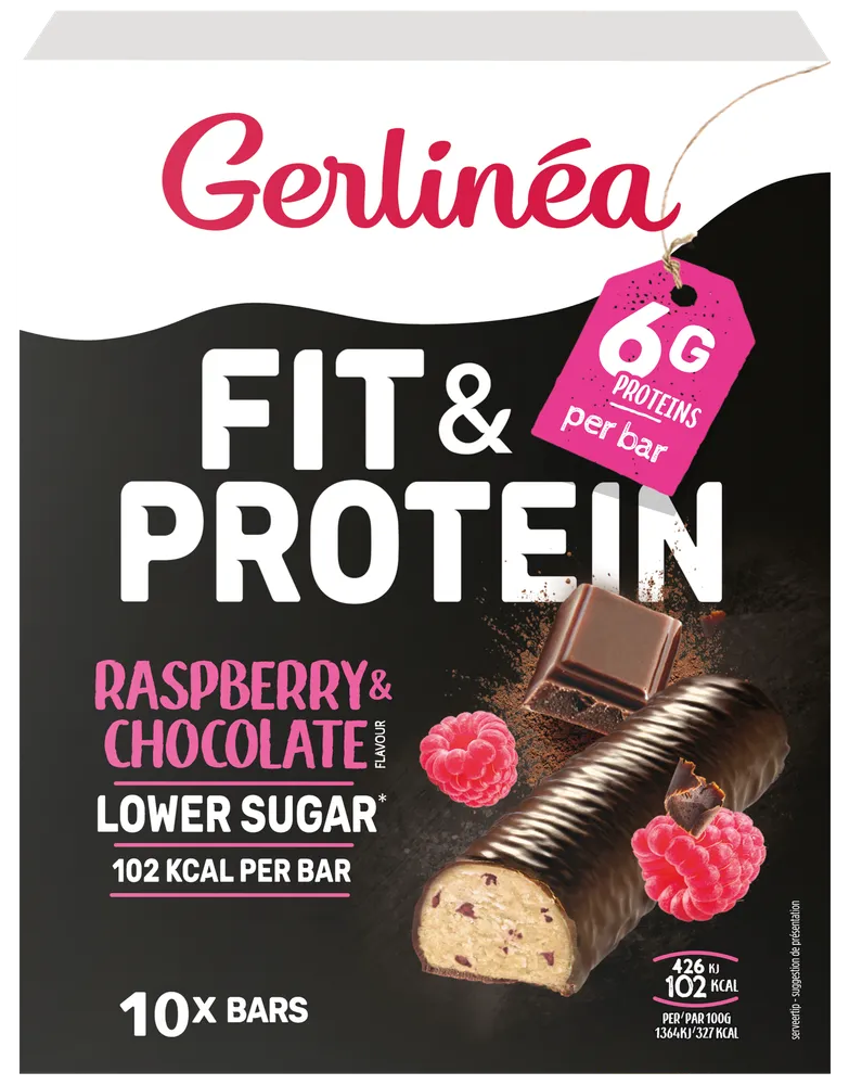 Gerlin&eacute;a Fit & Protein Raspberry & Chocolate Maaltijdrepen