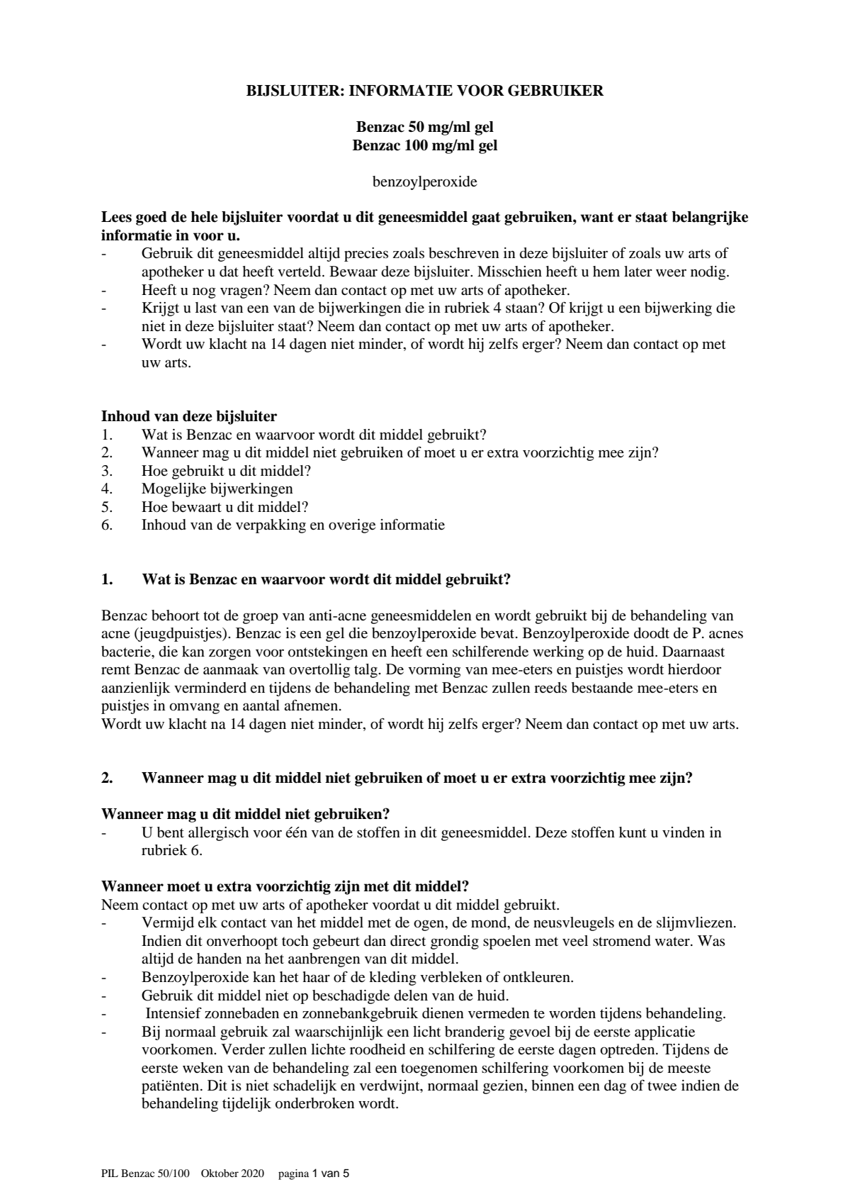 Gel bij Jeugdpuistjes 50 mg/ml afbeelding van document #1, leaflet