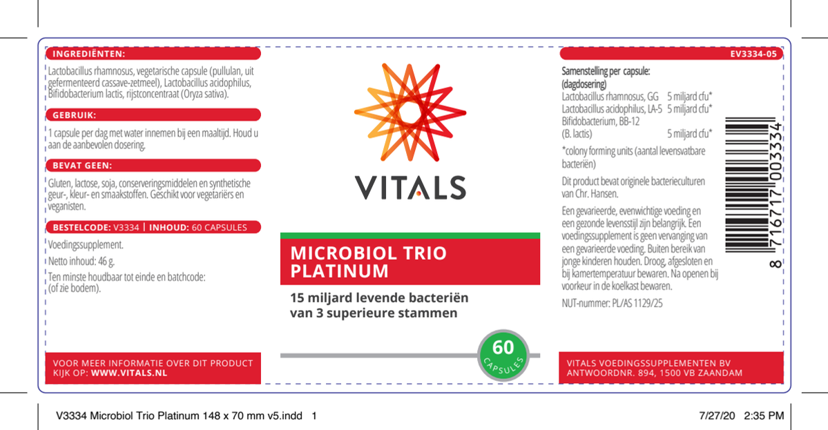 Microbiol Trio Platinum Capsules afbeelding van document #1, label