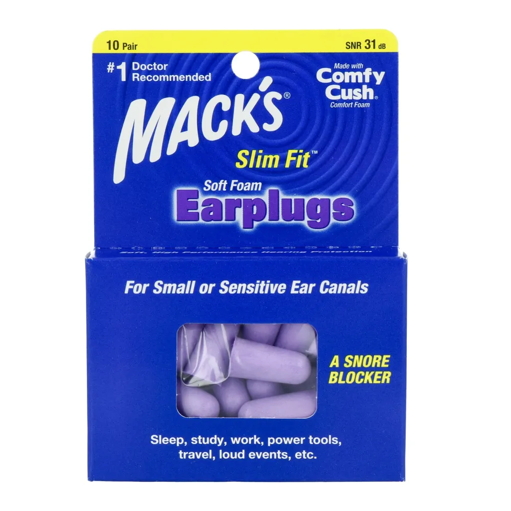 Macks Soft Foam Earplugs SafeSound Slim Fit
