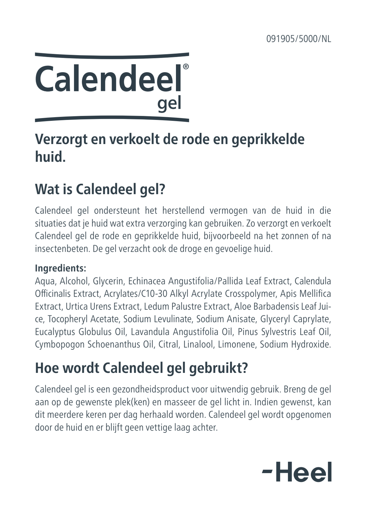 Calendeel Gel afbeelding van document #1, instructions