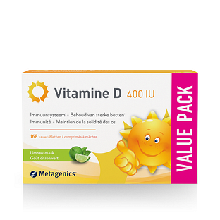 Metagenics Vitamine D 400IU Limoen Kauwtabletten 168TB