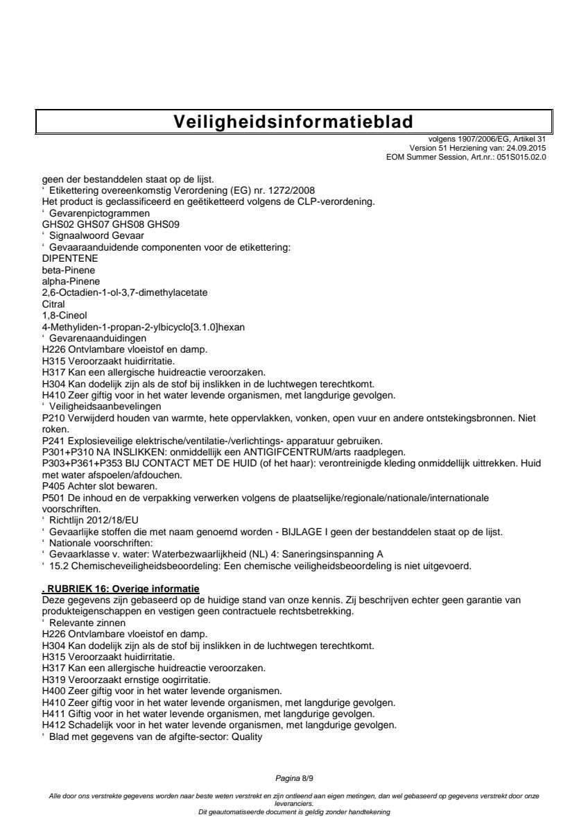 Essentiële Olie Summer Session afbeelding van document #8, label