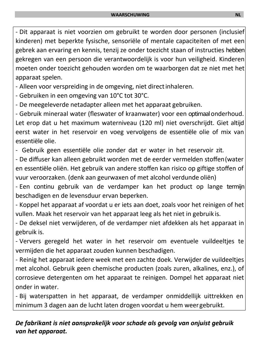 Leaves Aroma Diffuser afbeelding van document #2, instructions