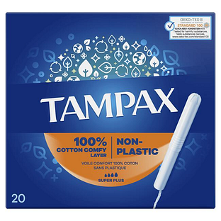 Tampax Super Plus Tampons Met Kartonnen Inbrenghuls 20ST Tampax Super Plus Tampons Met Kartonnen Inbrenghuls 20ST