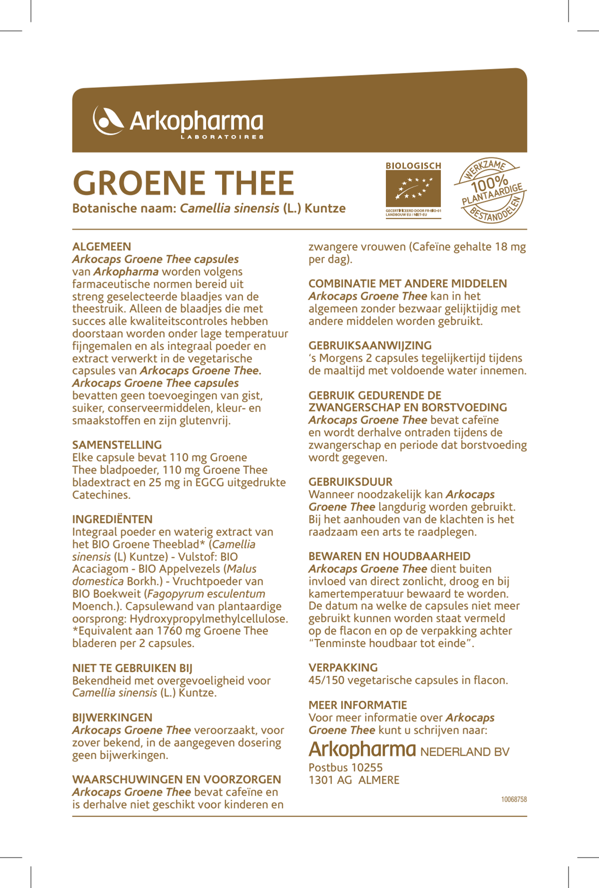 Groene Thee Capsules afbeelding van document #1, instructions