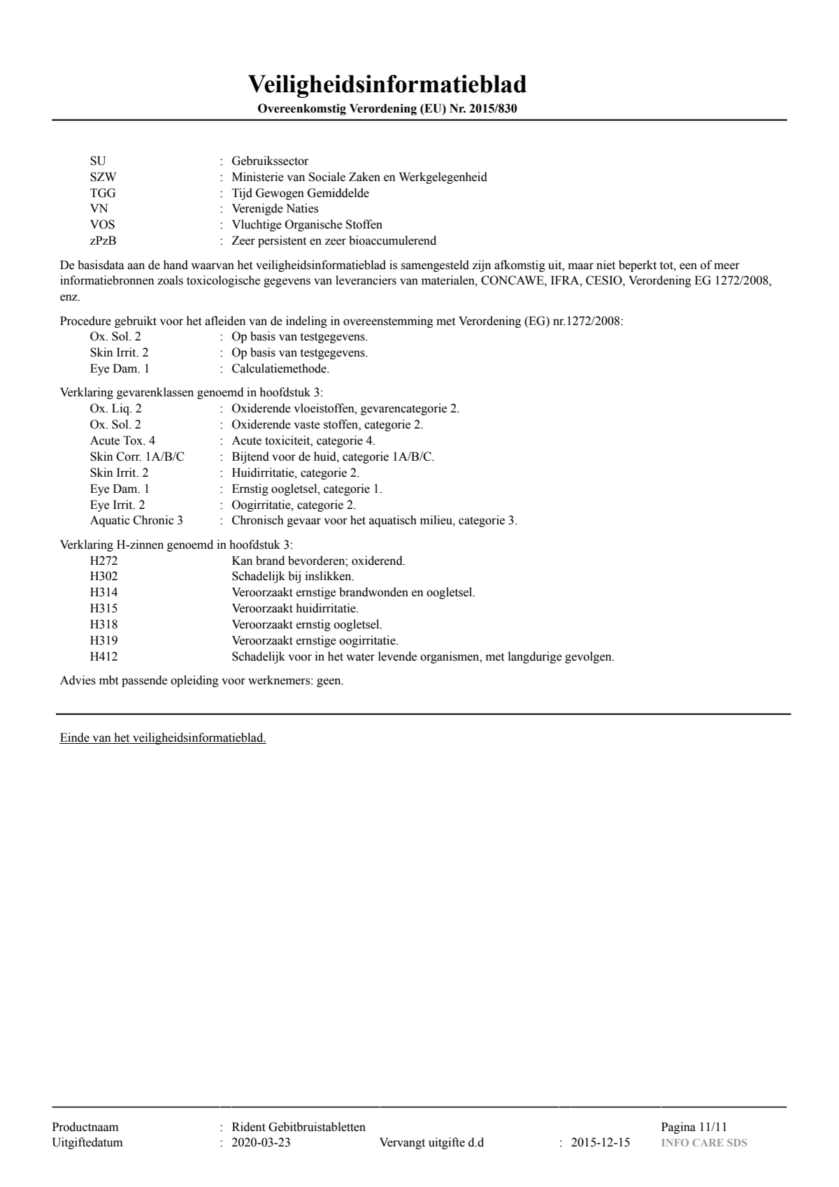 Gebitsbruistabletten Regular afbeelding van document #11, instructions
