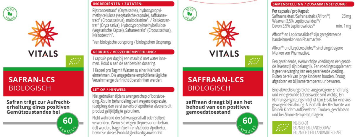Saffraan-LCS Capsules afbeelding van document #1, label