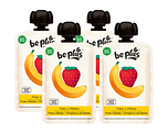Be Plus Knijpfruit Strawberry &amp; Banana Multiverpakking 4x100GR