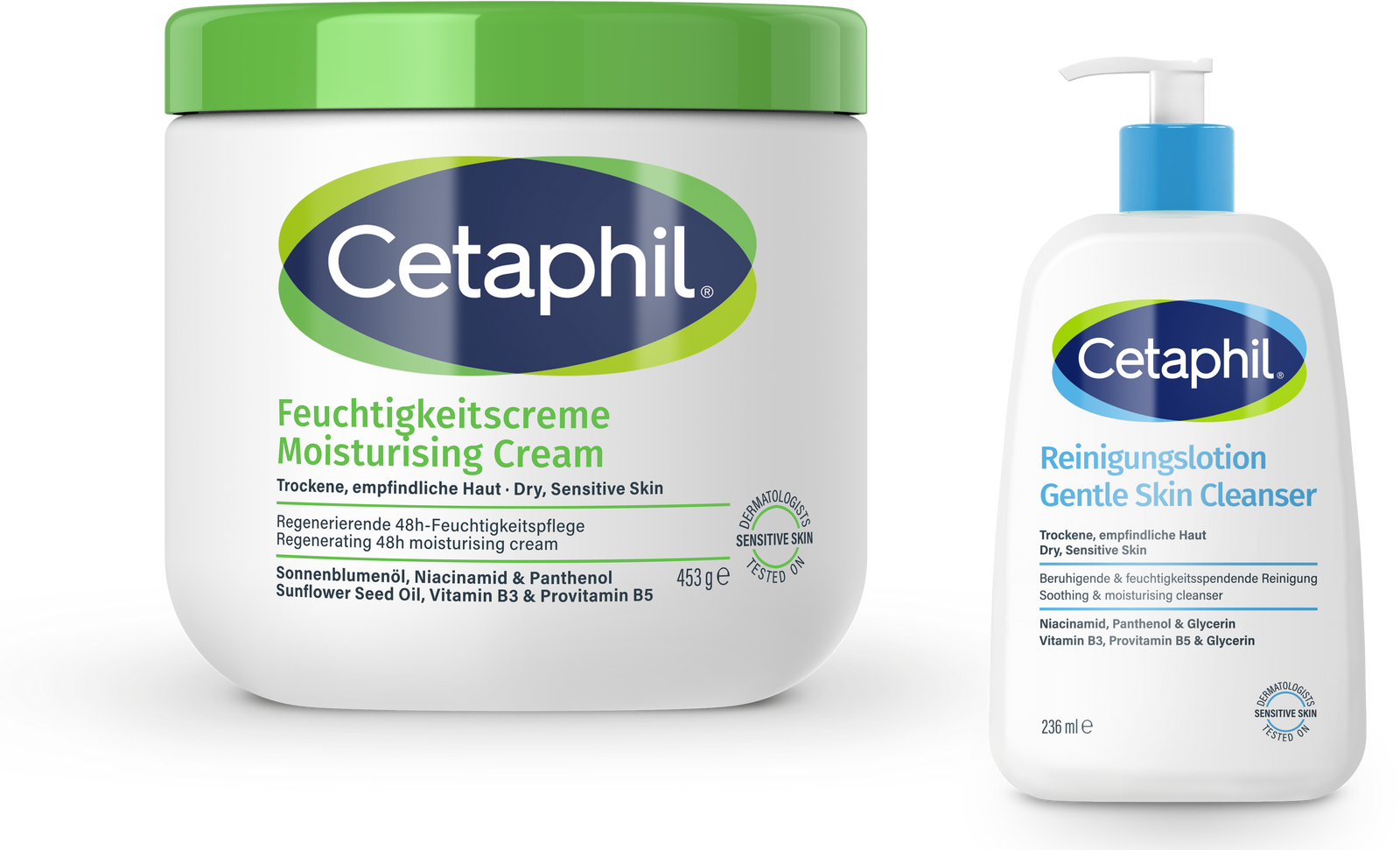 Cetaphil Moisturising Cream + Gentle Skin Cleanser Combi