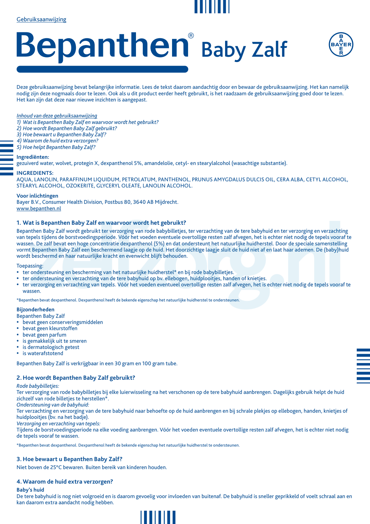 Baby Zalf afbeelding van document #1, instructions