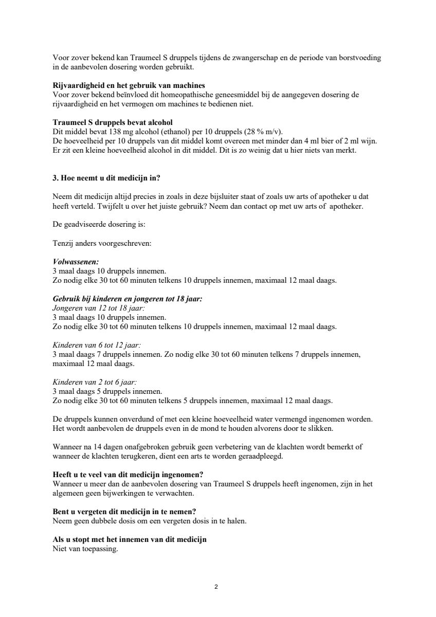 Traumeel S Druppels afbeelding van document #2, leaflet