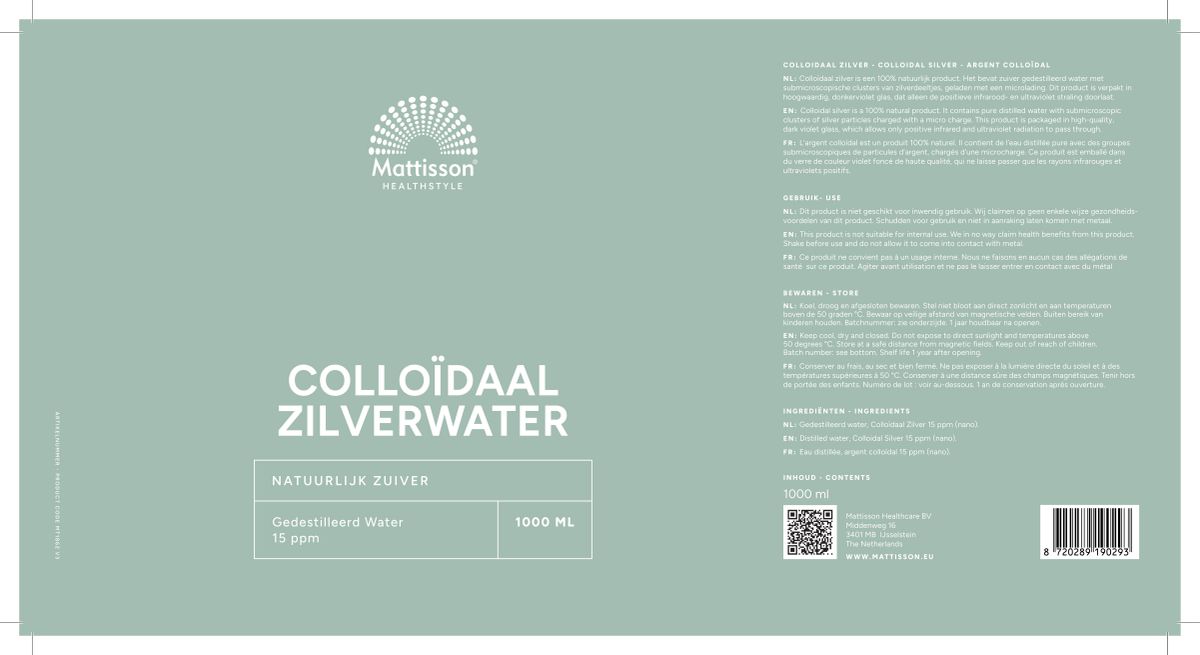 Colloïdaal Zilver 15 ppm afbeelding van document #1, label