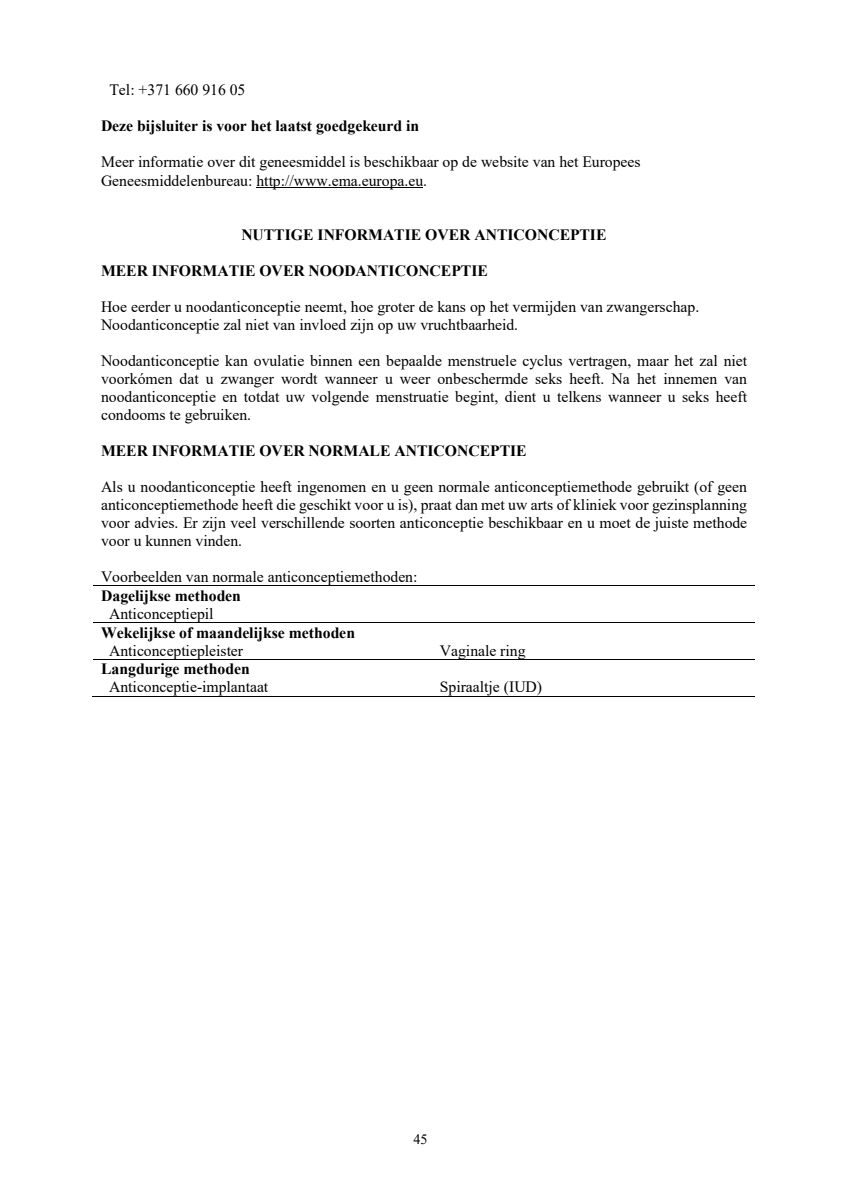 Noodanticonceptie Tablet afbeelding van document #45, leaflet