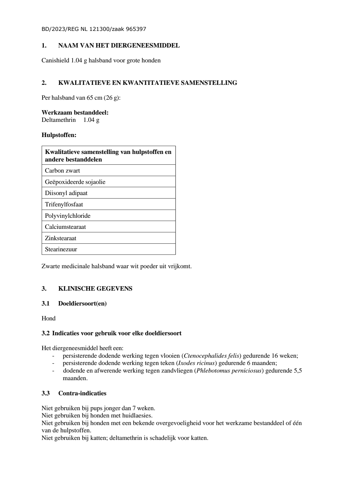 Canishield Halsband Kleine en Middelgrote Honden afbeelding van document #2, leaflet