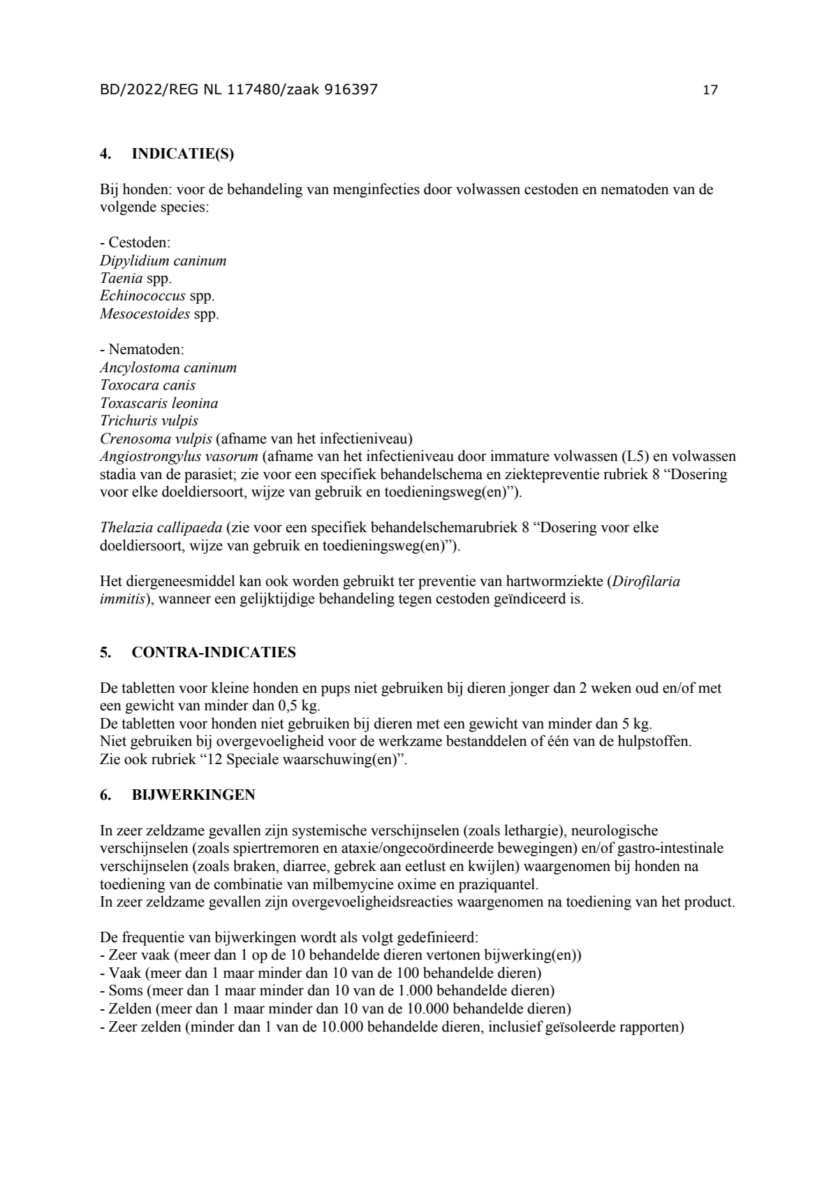 Milquestra Ontwormingsmiddel Honden vanaf 5KG afbeelding van document #17, leaflet