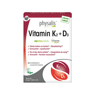Physalis Vitamin K2 + D3 Smelttabletten 60TB