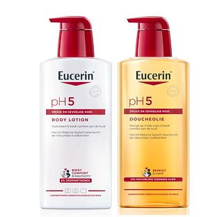 Eucerin pH5 Lichaamsverzorgingsset - Doucheolie en Bodylotion - 2 stuks Eucerin pH5 Lichaamsverzorgingsset - Doucheolie en Bodylotion - 2 stuks
