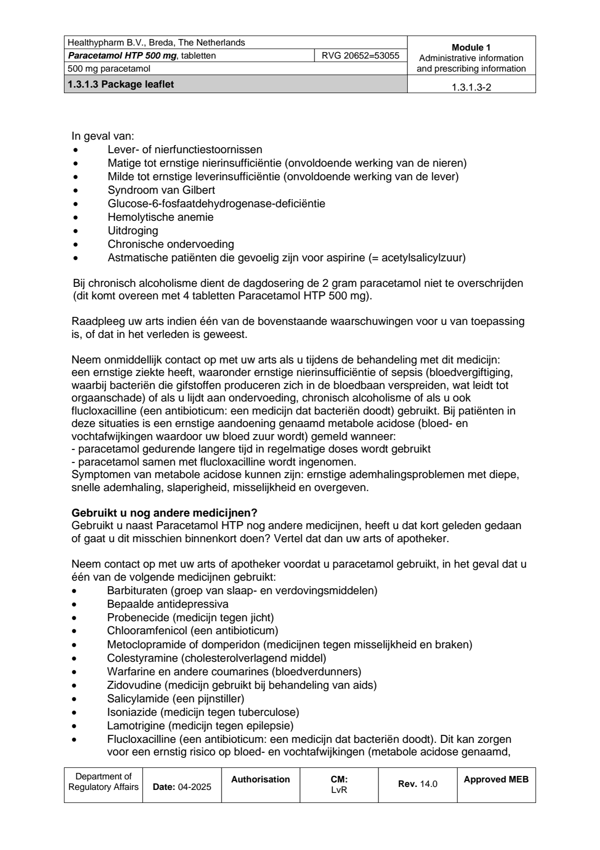 Paracetamol 500mg Tabletten afbeelding van document #2, leaflet