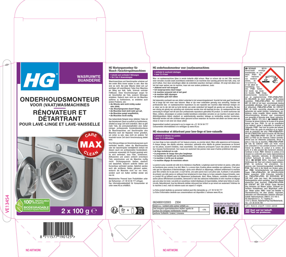 Wasruimte Onderhoudmonteur voor Wasmachine afbeelding van document #1, label