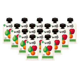 Be Plus Knijpfruit Apple Pear & Apricot Multiverpakking 14x100GR