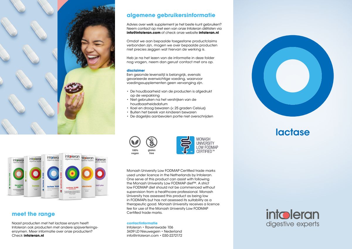 Lactase 20.000 FCC Breektabletten afbeelding van document #1, instructions