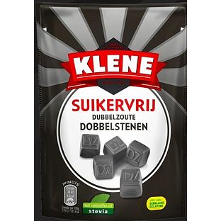 Klene Dubbelzoute Dobbelstenen Suikervrij 105GR