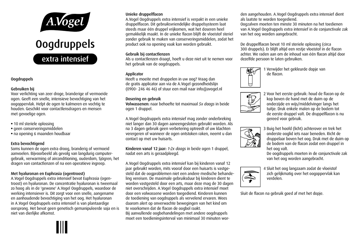 Oogdruppels Extra Intensief afbeelding van document #1, instructions