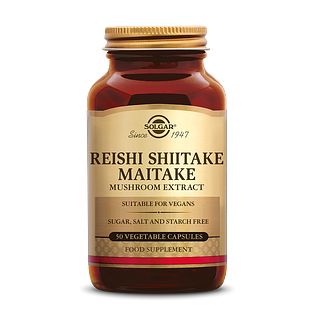 Solgar Reishi Shiitake Maitake Mushroom (Paddenstoel) Extract Capsules 50VCP