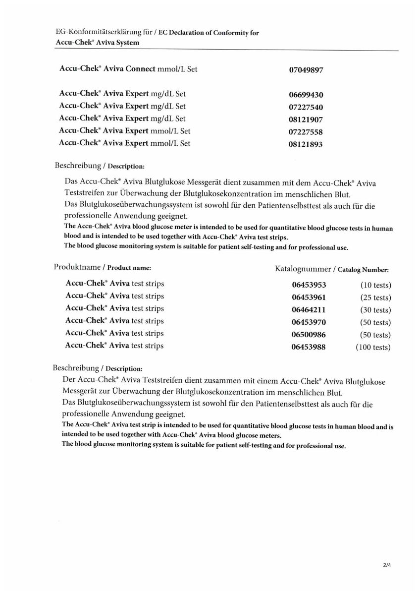 Accu Chek Test Strips Aviva afbeelding van document #2, instructions