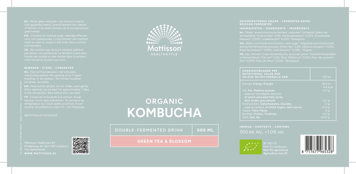 Kombucha Green Tea Blossom afbeelding van document #1, label